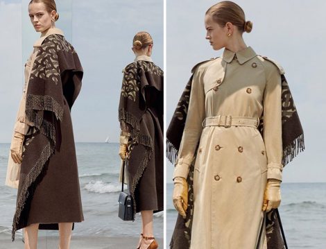 Burberry 2019-2020 Kaşmir Battaniye Detaylı Trençkot