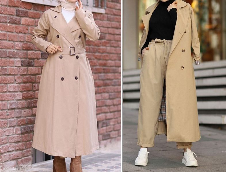 Moda Bahar Bej Trençkot