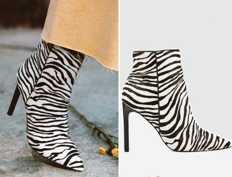 Nine West Zebra Desen Topuklu Bot