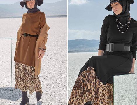 Alvina Giyim 2019-20 Sonbahar Kış Leopar Desen Etek