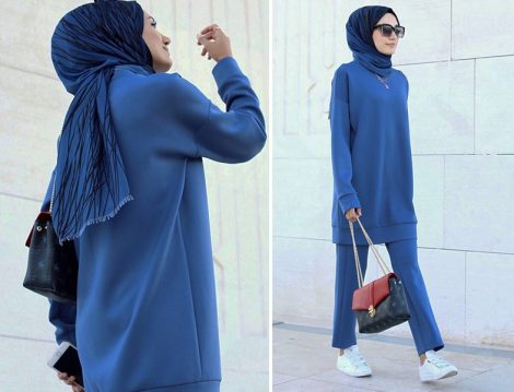 Büşra Nur Espe Atalier Mavi Takım Kombini