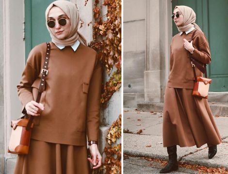 Elif Doğan HE-QA Etek ve Sweat Kombini