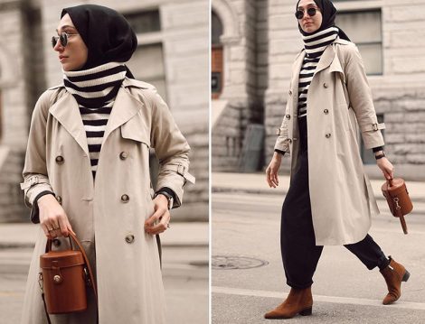 Elif Doğan: Zehra Uçar Trençkot - Zara Çizgili Balıkçı Yaka Kazak