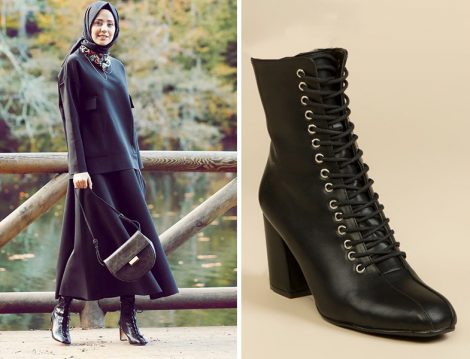 Aybüke Nur Demirci: He-qa Etek - Soho Siyah Bağcıklı Bot