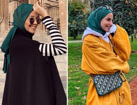 Aybüke Nur Demirci Maviden Scarf Şal - Mine Hanımcık Yeşil Şal