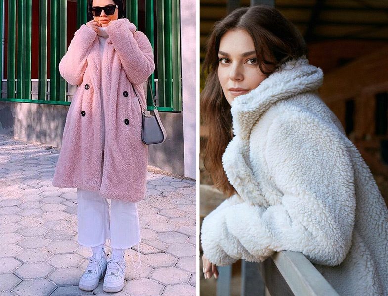 BRTCdesign Pudra Pufy Peluş Kaban - Aslı Enver Defacto Peluş Mont