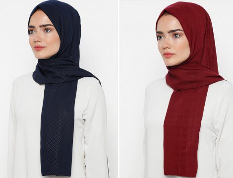 Balse Eşarp Medine İpeği Ekose Desen Şal