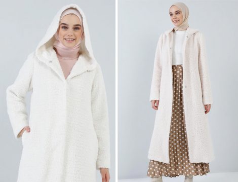 Benin Gizli Çıtçıtlı Kapüşonlu Peluş Kaban