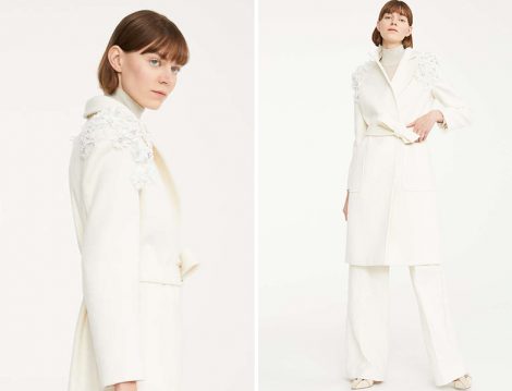 Max Mara Beyaz Kaşmir Kaban