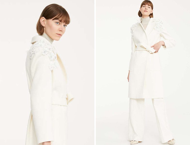 Max Mara Beyaz Kaşmir Kaban