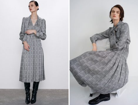 Zara Ekose Desen Elbise