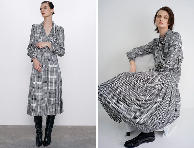 Zara Ekose Desen Elbise