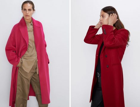 Zara Fuşya ve Kırmızı Kaban