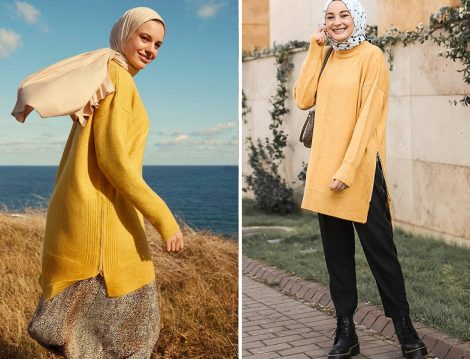 Şule Çelik: Refka Sarı Triko Tunik