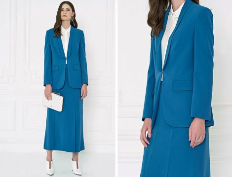Aker Mavi Klasik Blazer Ceket