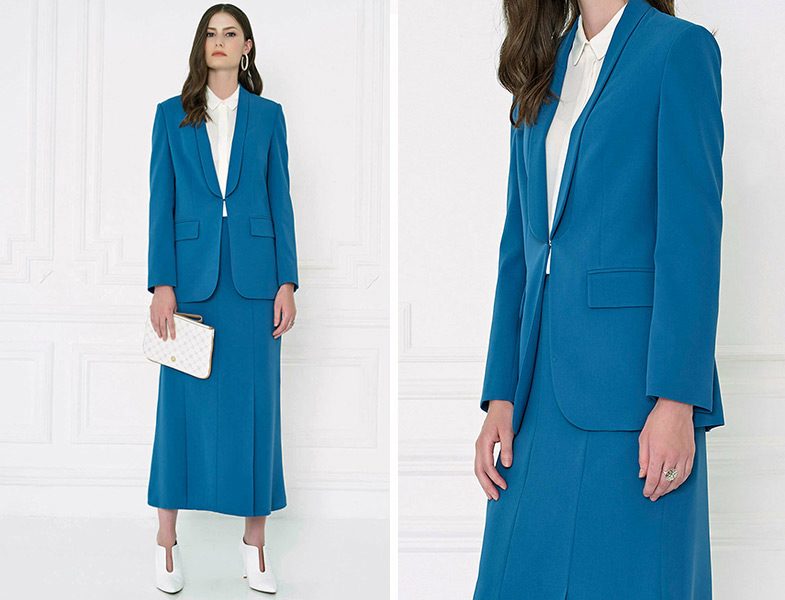 Aker Mavi Klasik Blazer Ceket