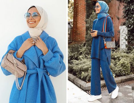 Betül Gedik: Kadriye Baştürk Mavi Peluş Kaban - Terzi Dükkanı Mavi Takım