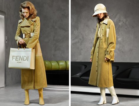 Fendi 2020 Kadife Manto ve Etek-Ceket