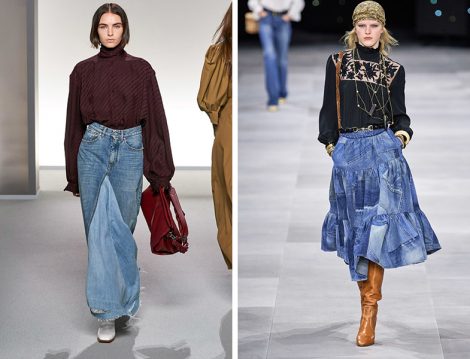 Givenchy & Celine 2020 İlkbahar Yaz Denim Etek