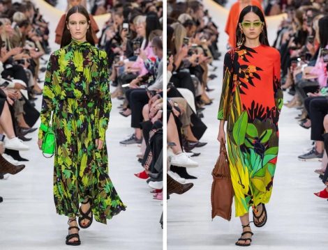 Valentino 2020 İlkbahar Yaz Desenli Elbise