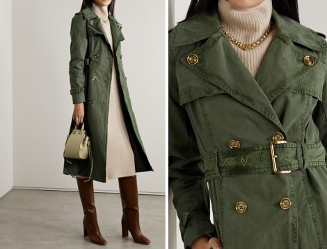 Yeşil Trençkot Modeli