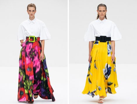 Carolina Herrera 2020 İlkbahar – Yaz Çiçekli Kloş Etek