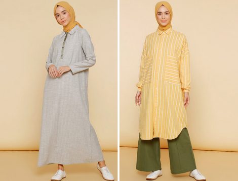 Mnatural Çizgili Gömlek Elbise - Mnatural Çizgili Tunik