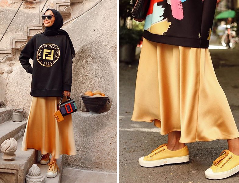 Betül Gedik: Venove Koleksiyon Saten Etek - Fendi Sweatshirt