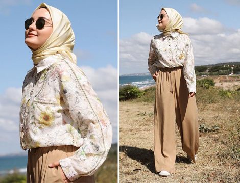 Aleyna Atalar - Armine Camel Bol Paça Pantolon