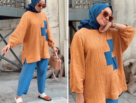 Hülya Aslan Qooq Store Mavi Turuncu Takım
