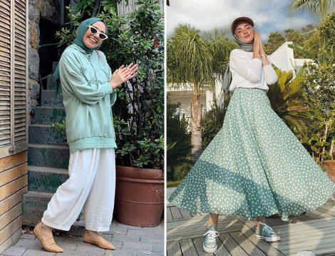Hülya Aslan Qooq Store Mint Yeşili Tunik Takım - Sena Sever Ess Prive Etek Bluz