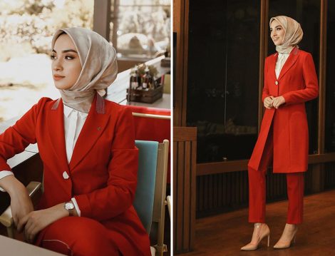 Sena Sever - Armine Uzun Ceket Pantolon Takım