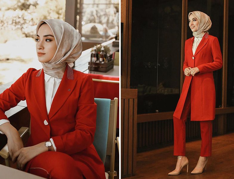 Sena Sever - Armine Uzun Ceket Pantolon Takım