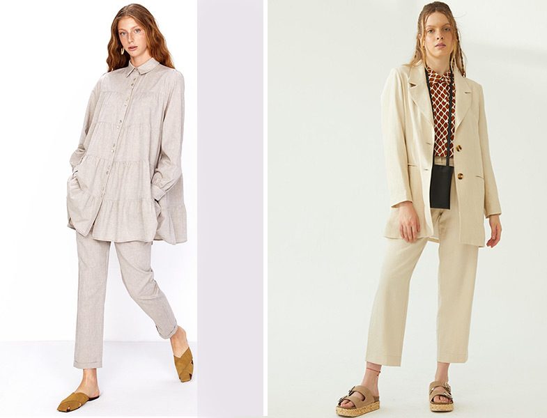Vesna Design Keten Gömlekli Takım - Suud Collection Keten Ceketli Tasarım
