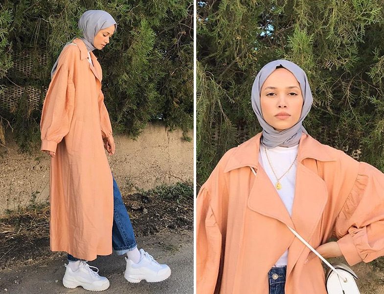 Fatma Vera - Mina Aişe Trençkot, Pantolon ve Şal