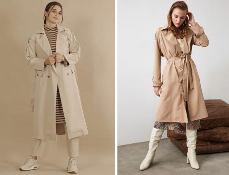 HE-QA Bej Trençkot - Trendyolmilla Bej Trençkot
