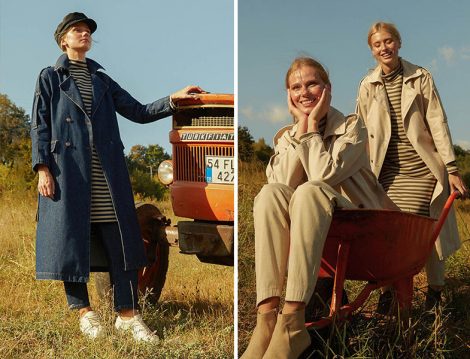 He-qa Denim Trençkot