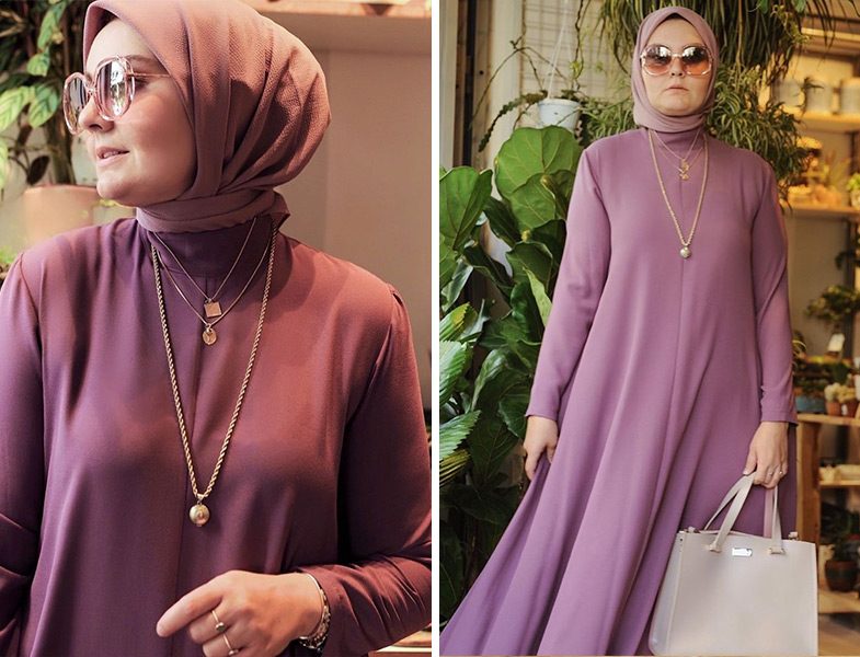 Merve Dağlı Forladies Mor Elbise