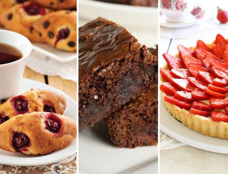 Vişneli Mekik -Brownie - Çilekli Tart