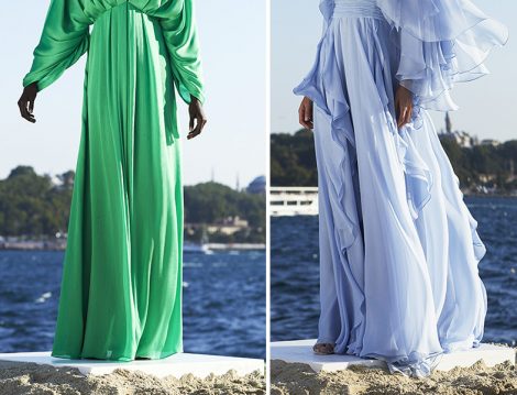 Özgür Masur MBFWI SS21 (Yeşil ve Mavi Elbise)