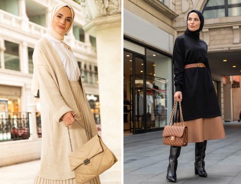 Refka Triko Hırka & Deri Etek ( Elif Küçüksarı)