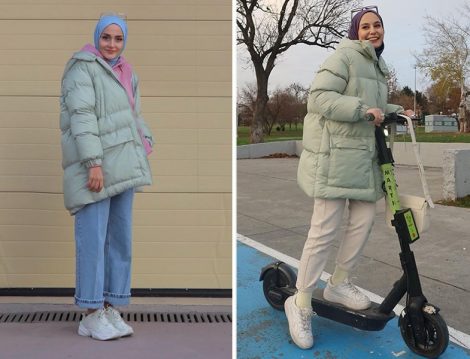 Manuka Yeşil Şişme Mont (Kübra Doğan - Bihter Koç)