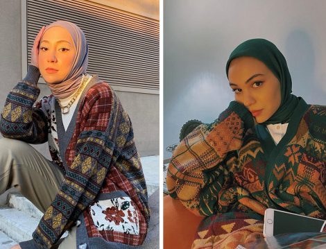 Delamor Store Vintage Hırka (Sedanur Gümüş) - Vintage Desenli Hırka & Bsacarf Şal (Beyzanur Coşkunsu)