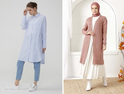 Normcore Çizgili Tunik - İnşirah Hırka