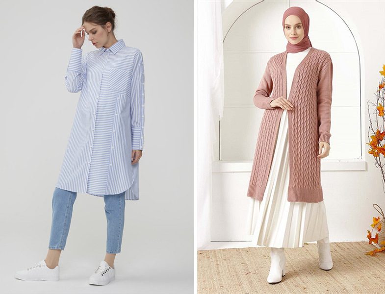 Normcore Çizgili Tunik - İnşirah Hırka
