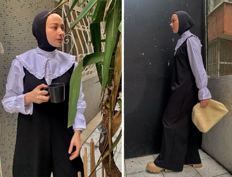 Ceylan Otantik Seyyar Yakalı Tunik ve Siyah Tulum (Busenur Yattıkalkmaz)