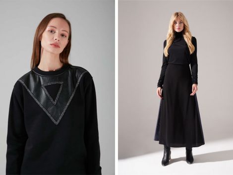 Mizalle Siyah Sweat ve Etek