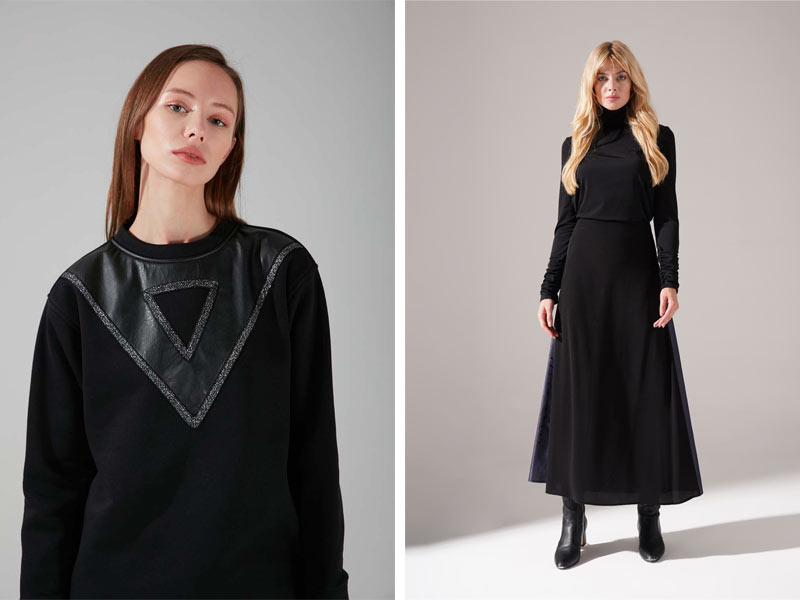 Mizalle Siyah Sweat ve Etek