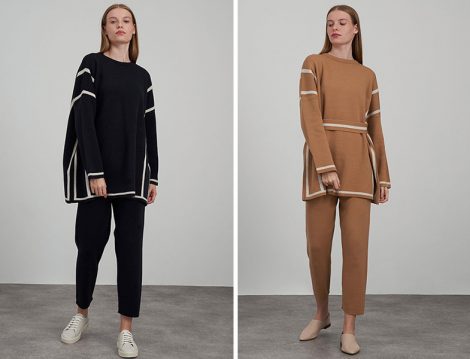 KK Design Şeritli Triko Takım