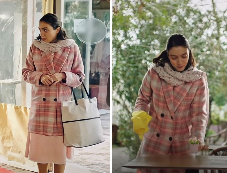 Masumlar Apartmanı Gülben (Merve Dizdar -BSL Pembe Ekose Kaban - Pembe Elbise)